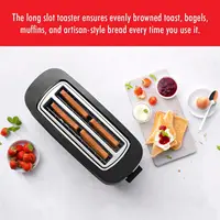 Toaster, 4 Slices with Extra Wide 1.5" Slots for Bagels, 7 Toast Settings, Even Toasting, Reheat, Cancel, Defrost, Black 2
