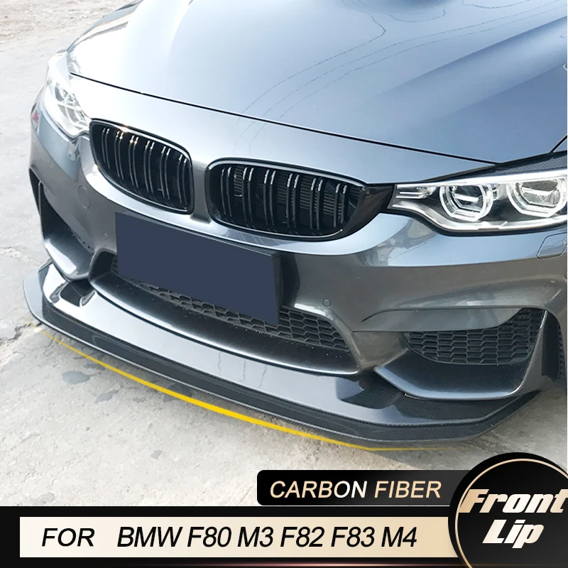 

Car Front Bumper Lip Spoiler Splitters For BMW F80 M3 F82 F83 M4 2014-2019 Front Lip Apron Chin Protector Guard Carbon Fiber