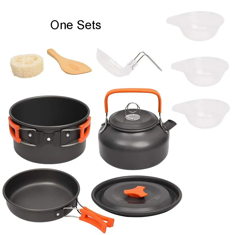 kit de cuisson poêle bol bouilloire marmite randonnée barbecue pique-nique  Batterie de cuisine de camping portable en aluminium - AliExpress