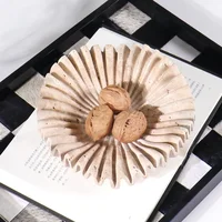 Marble Ruffle Bowl for Kitchen Counter and Living Room Travertine Scallop Bowl for Fruit Jewelry Decorative Tray for Home Decor 2