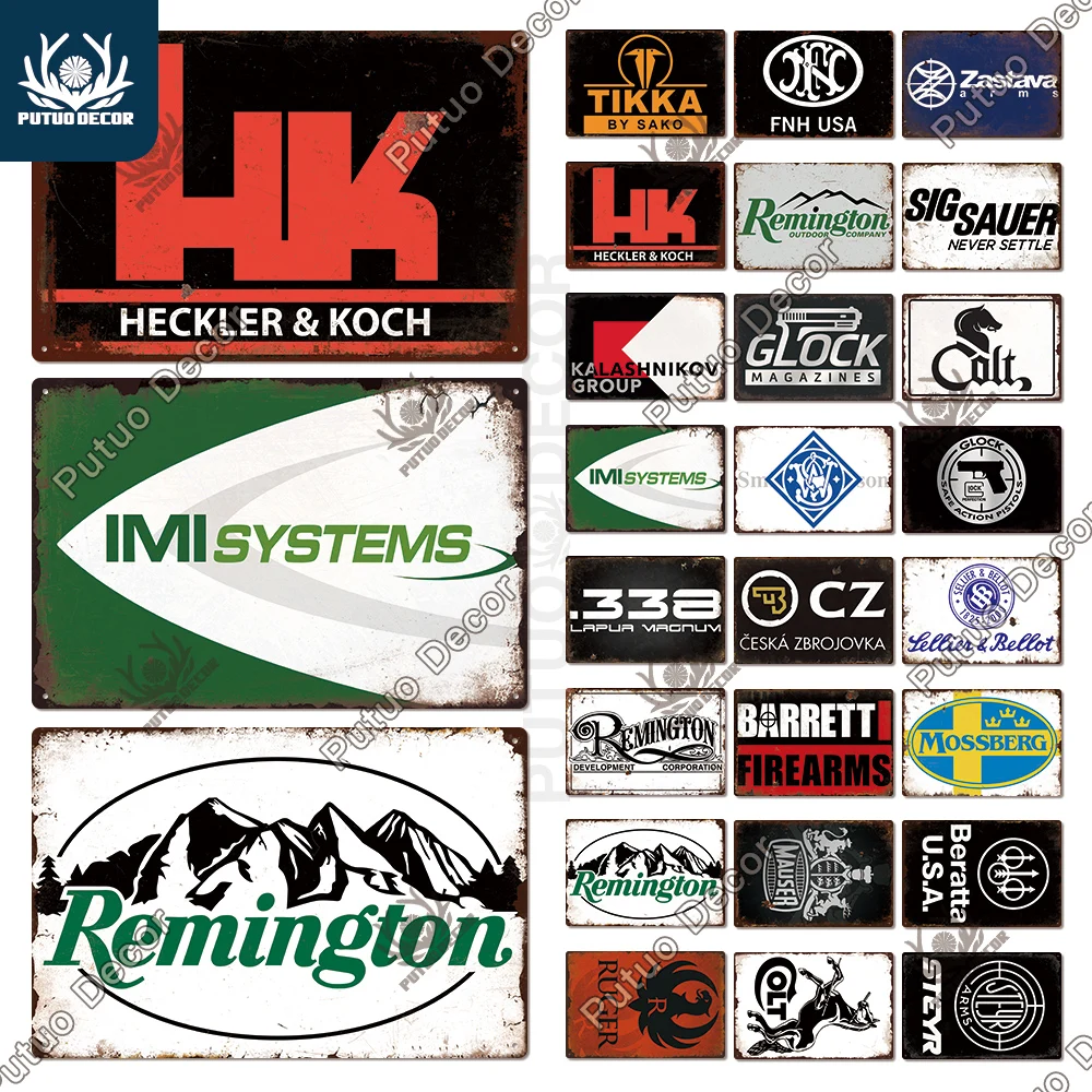 Putuo Decor Brand Poster Vintage Metal Tin Sign Placca Targa Per Garage Man Cave Gun Club Wall Decor Pistola Co2 Arma Metal
