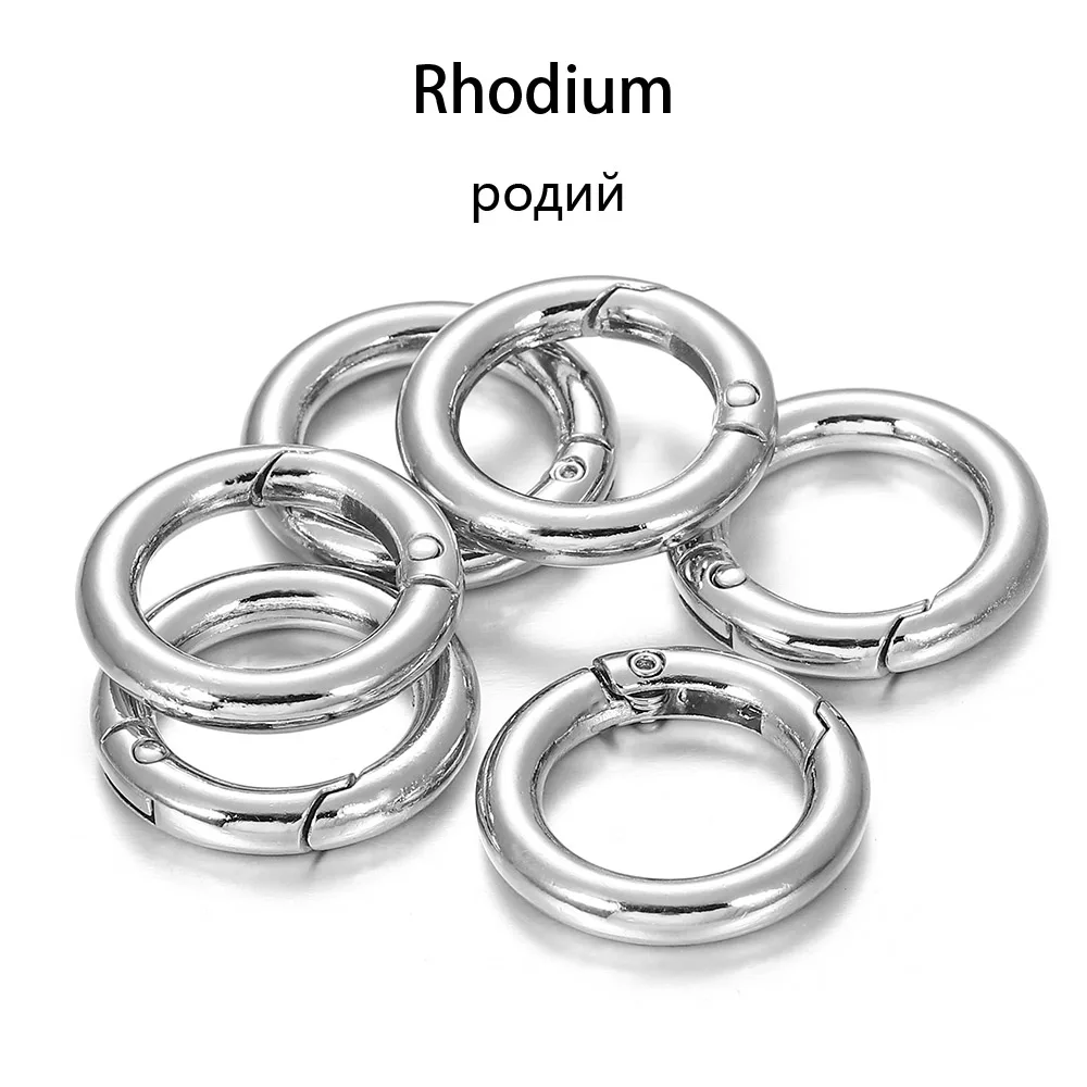 Wealrit 10 pcs Round Carabiner Gold Spring O Rings Keyring Buckle Metal O  Ring(Inner Diameter: 0.5)