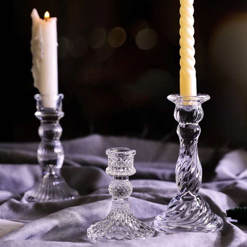 Candle Holders Simple Glass candlestick home decor candle holder romantic candle wedding centerpieces for tables glass containers for candles
