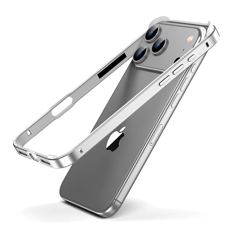 Luxury Alloy Metal Bumper Phone Case with Silicone Lining and Anti-Collision Frame
