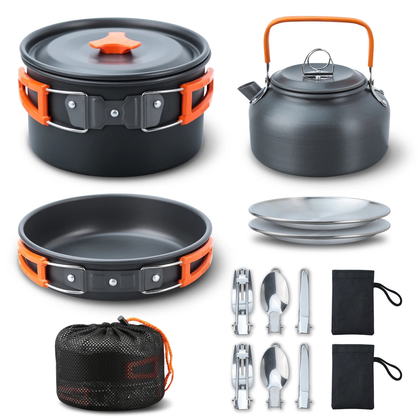 CampingCookingSetCampingCookwareSet16pcsCampingPotpanSetNestingCampCookSetCamping&HikingMinicookwareCamping