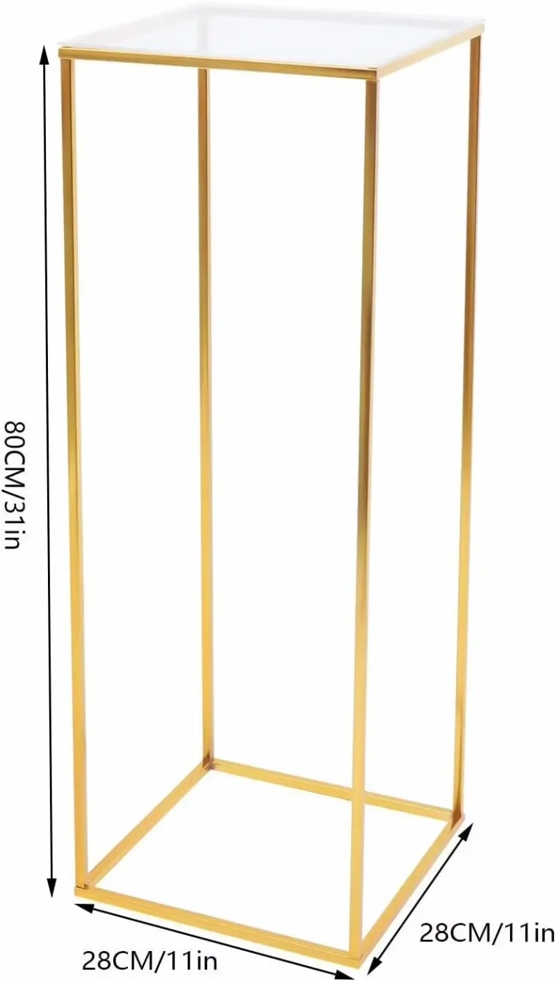 80 cm goldene Bodenvase aus Metall, Blumenständer, Säule, geometrische Vase, Blumenhalter, für Hochzeit, Party, Dekoration, Zuhause, Wohnzimmer, Schlafzimmer – Detail 5