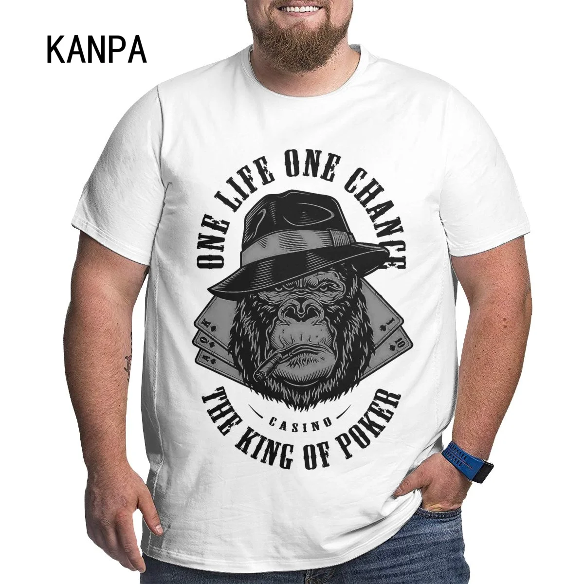 

Новая летняя повседневная футболка с 3D принтом животных, обезьяны, гориллы, Забавный дизайн, Мужская футболка, белая футболка большого размера 6xl 5xl xl