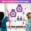 2 Pack Archery Set - Includes 2 Bows, 24 Suction Cup Arrows & 2 Quivers & Standing Target, Outdoor Light Up Toys for Boys Girls 6