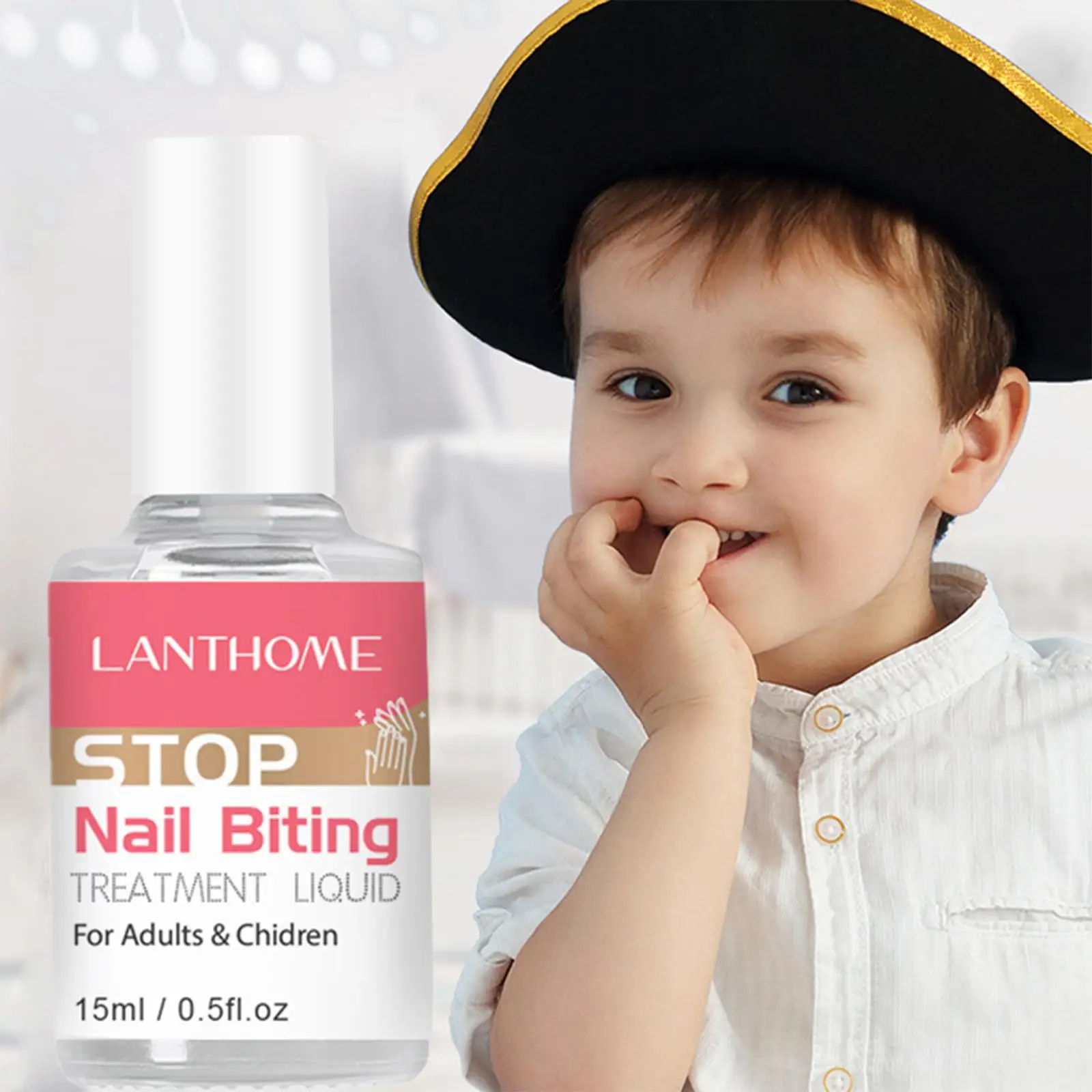 Nail Biting Deterrent, Nail Biting & Thumb Sucking Nail Polish, For Kids Children Brush Tip