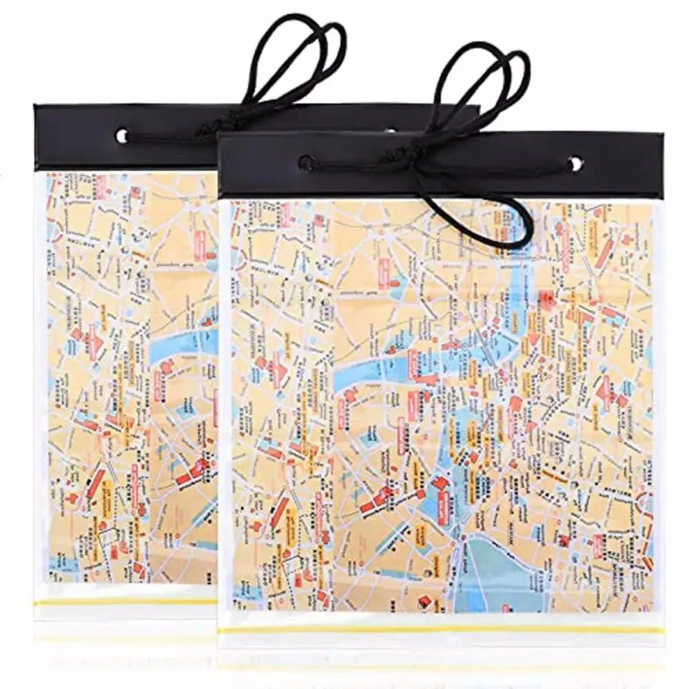 1PC Map Case Clear Waterproof PVC Document Stationery Holder Cover Portable Outdoor Camping Pocket Bag with Zipper
