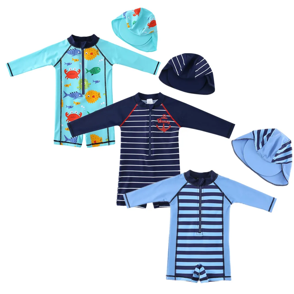 Wishere Baby Swimwear For Boys 3-36M One-piece Swimsuit Kids Beachwear UPF50+ Swimming Clothing Sunsuit children swimsuit