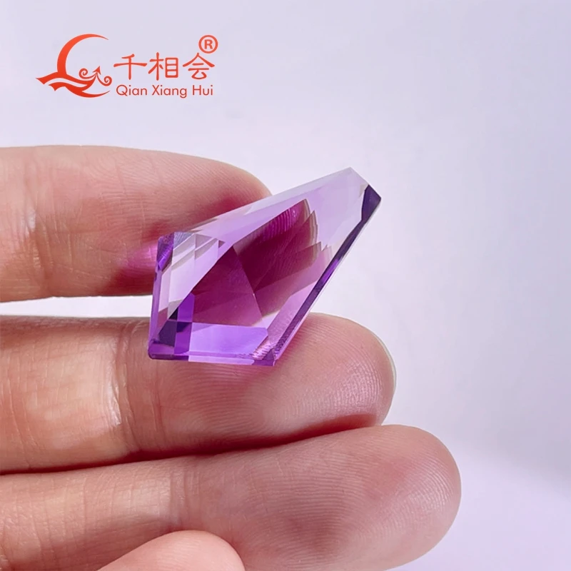 Natural Amethyst Gemstone Kite Shape Loose Stone 24-32 Carat for Jewelry Making Certified Beautiful by GRC