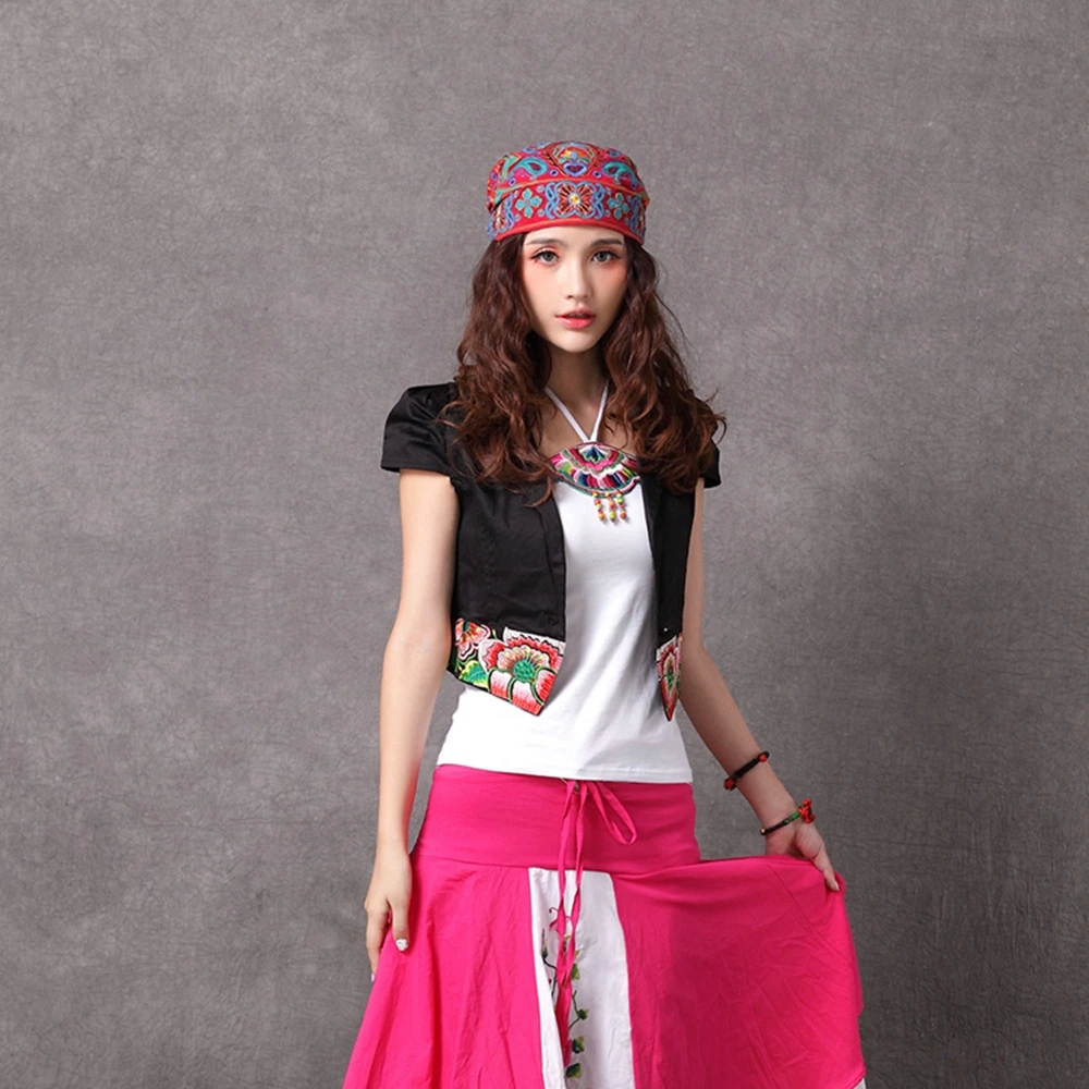 Mexican Style Ethnic Vintage Embroidery Flowers Hat Women Beanies Hat