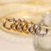 Korean Earring 4mm Hiphop Rock Geometric Round Stainless Steel Hoop Earrings Women Vintage Punk  Earclip Ear Loop Party Jewelry 2
