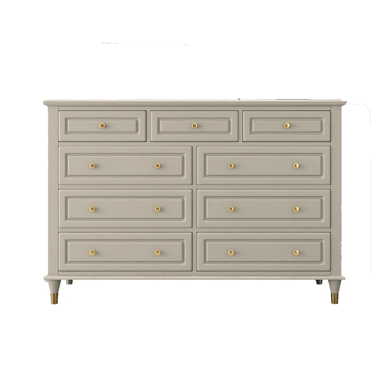 

YY American Light Luxury Nine-Drawer Cabinet Solid Wood Bedroom TV Storage Chest of Drawer