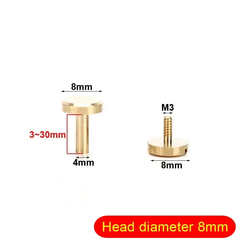 Brass Screws 10sets Solid Brass Binding Chicago Screws Belt Screw Stud Rivets for Photo Album Leather Craft Belt Wallet Fasteners