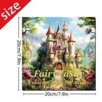 Fairy Castle Coloring Book 20 Page Gift For Birthday Party Relieve Stress Kill Time Graffiti Painting Drawing Art Book 2