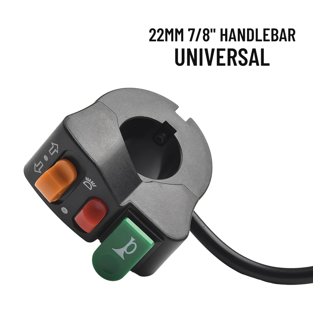 

3 In 1 Motorcycle Switch Electric Bike Scooter ATV Quad Light Turn Signal Horn ON/OFF Button For 22mm Dia Handlebars Motorbike