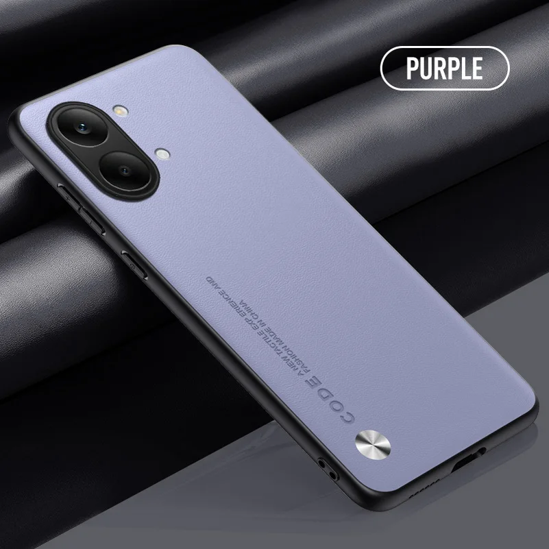 Luxurious Leather Shockproof Phone Case - Pure Color TPU Cover