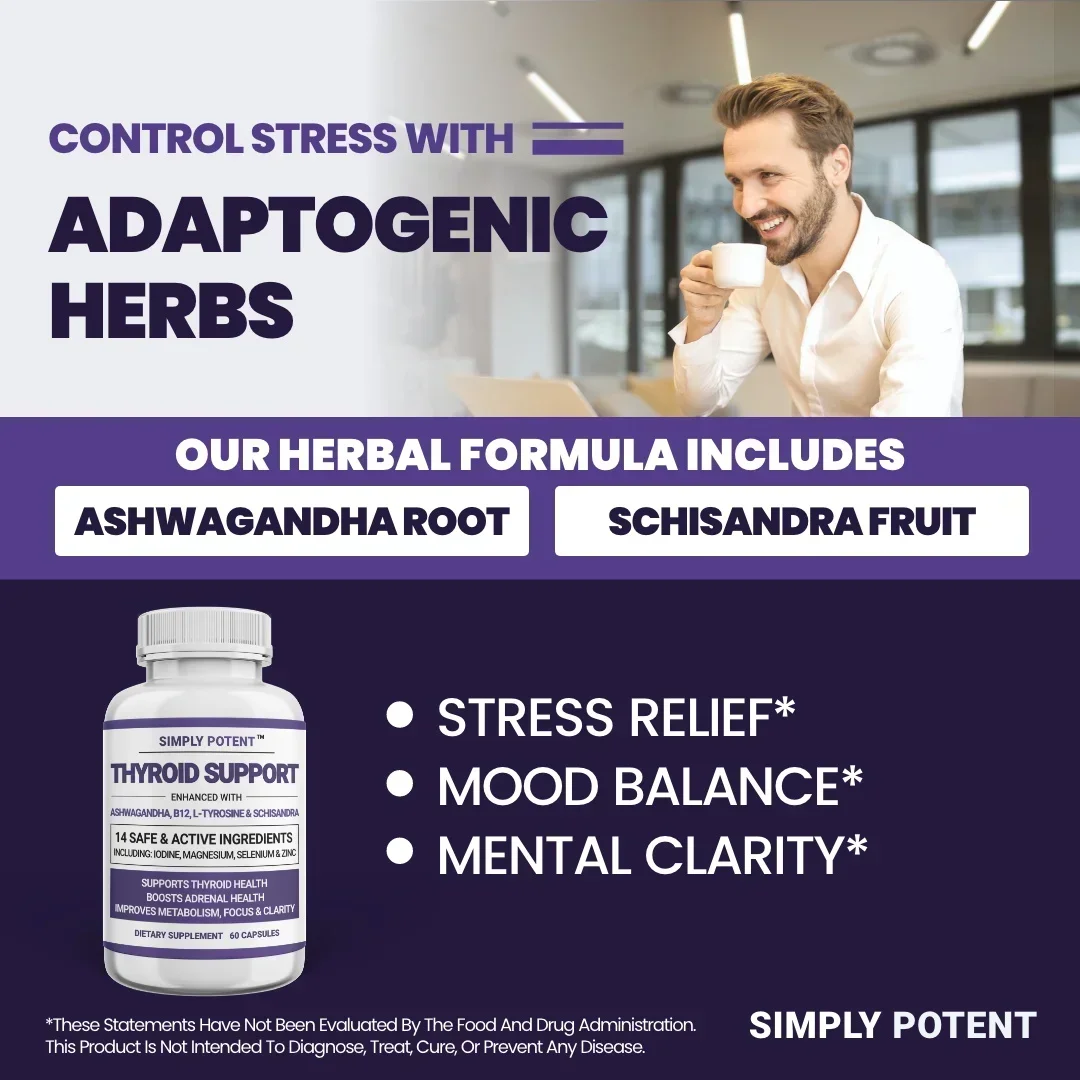 Powerful Thyroid Adrenal Support Supplement Women Men With Iodine Ashwagandha For Energy, Metabolism, And Focus_voghion.com