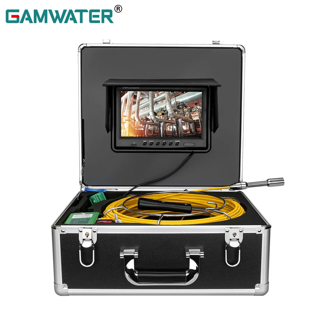 

9"LCD DVR Sewer Endoscope Camera IP68 Waterproof 1000 TVL Borescope with 12pcs 6W LED Drain Pipe Sewer Inspection Camera System