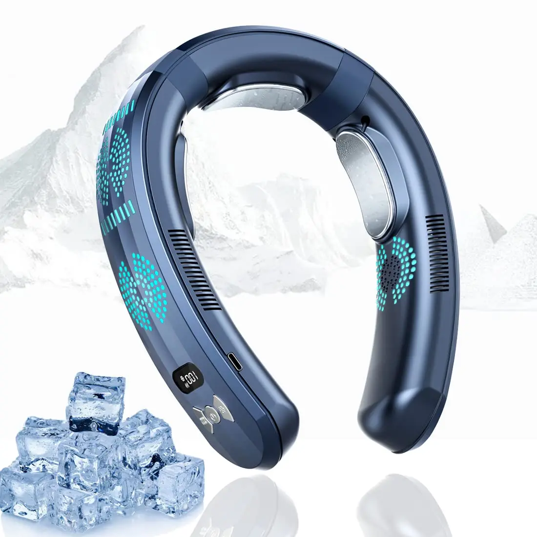 2023 USB 충전식 휴대용 웨어러블 에어컨, 3 냉동 걸이식 목 선풍기, 음소거 6000mAh 야외 여름 쿨러, 신제품