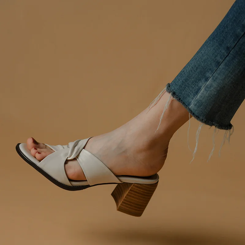 retro-shoes-woman-pleated-sandals-summer-women-pumps-sandals-cowhide-slippers-open-toe-women-shoes-french-style-summer-slippers