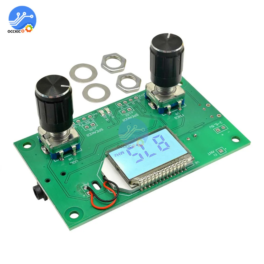 FM Radio Receiver Module 87-108MHz Frequency Modulation Stereo Receiving Board With LCD Digital Display 3-5V DSP PLL