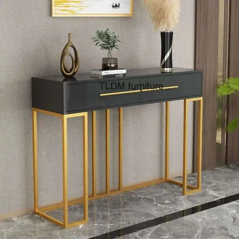 Nordic Home Living Room Sofa Tables Creative Designer Furniture Leisure Storage Desk Light Luxury Hallway Porch Console Table