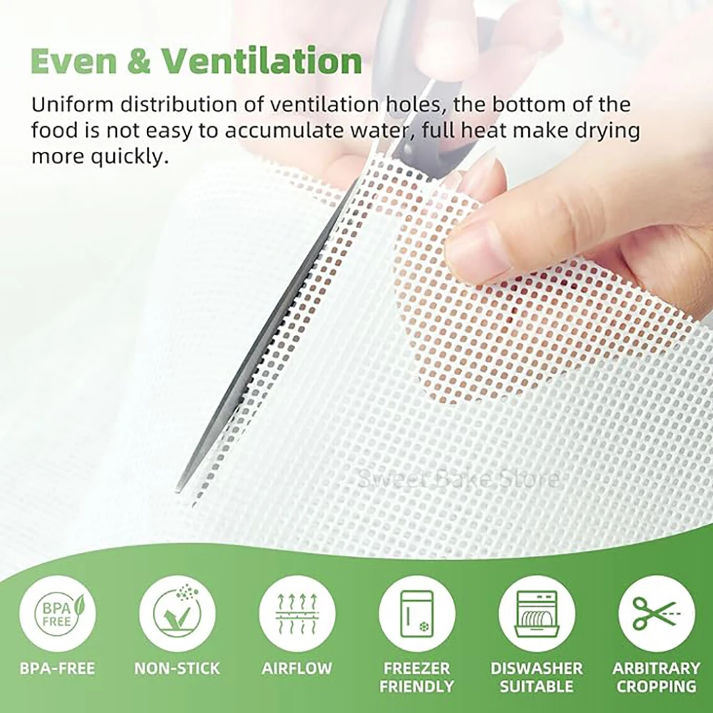 10Pcs Silicone Dehydrator Sheets Non Stick Food Fruit Dehydrator Mats Reusable Steamer Mesh Mat for Fruit Dryer Baking Tools silicone dehydrator mats