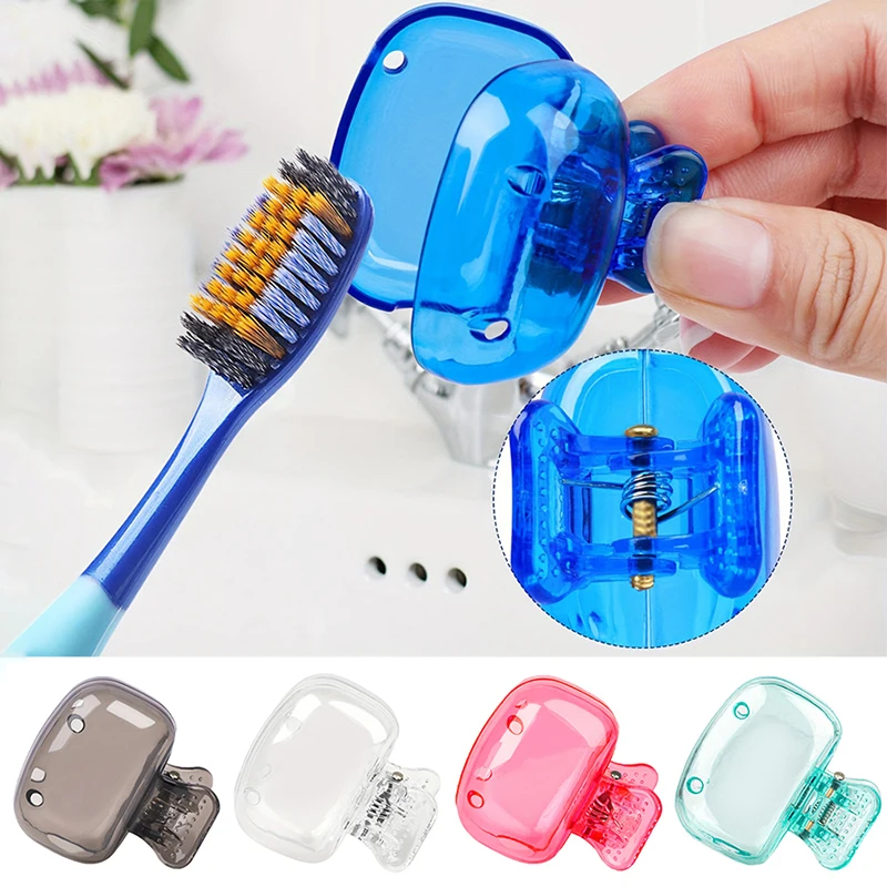 Travel Toothbrush Head Covers Toothbrush Protector Cap Brush Pod Case Protective Portable Plastic Clip For Household Travel 1PCS toothbrush head covers