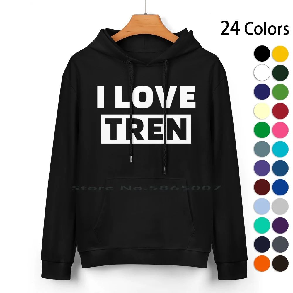 I Love Tren -- Organizer Eater-I Heart Tren Felpa Con Cappuccio In Puro Cotone Maglione 24 Colori I Love Tren I Like Tren I Heart Tren I Love