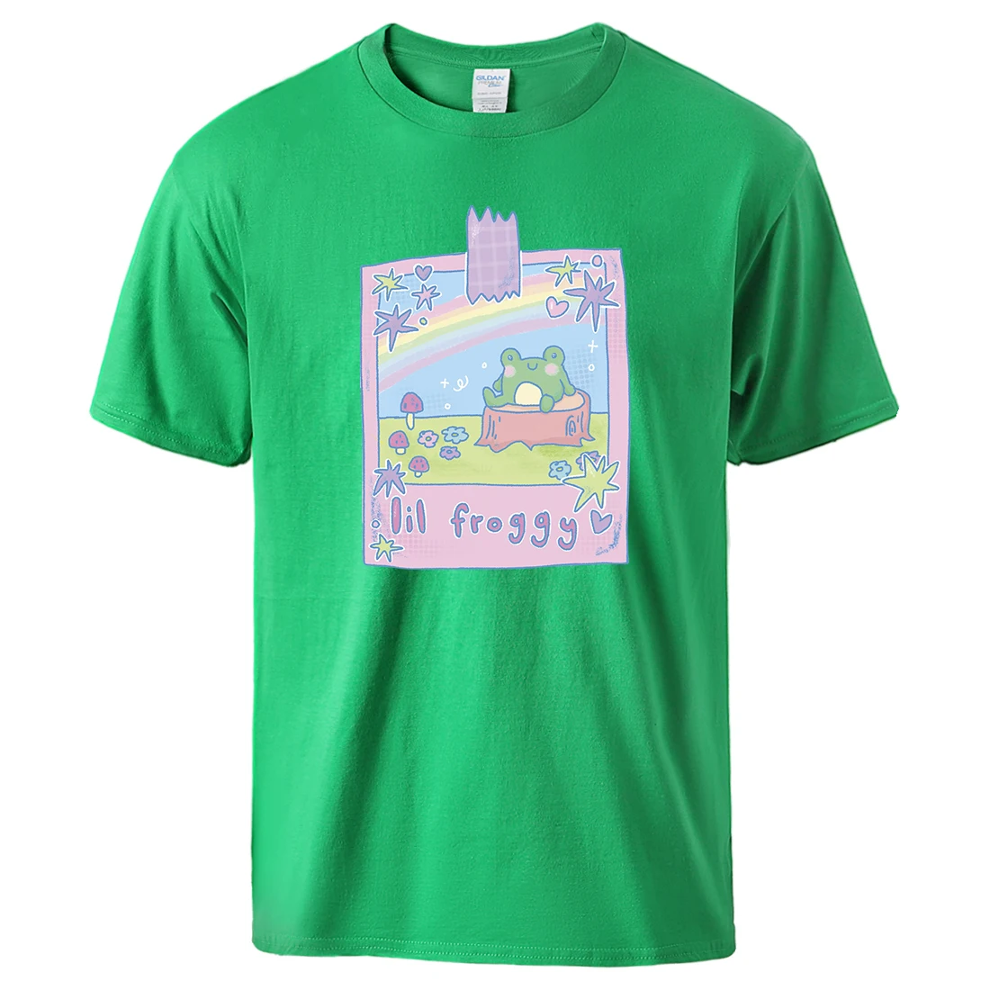 

Футболка Lil Froggy с надписью сидящая на деревянной колышке, мужская повседневная крутая футболка, хлопковый Мягкий Топ, базовые футболки