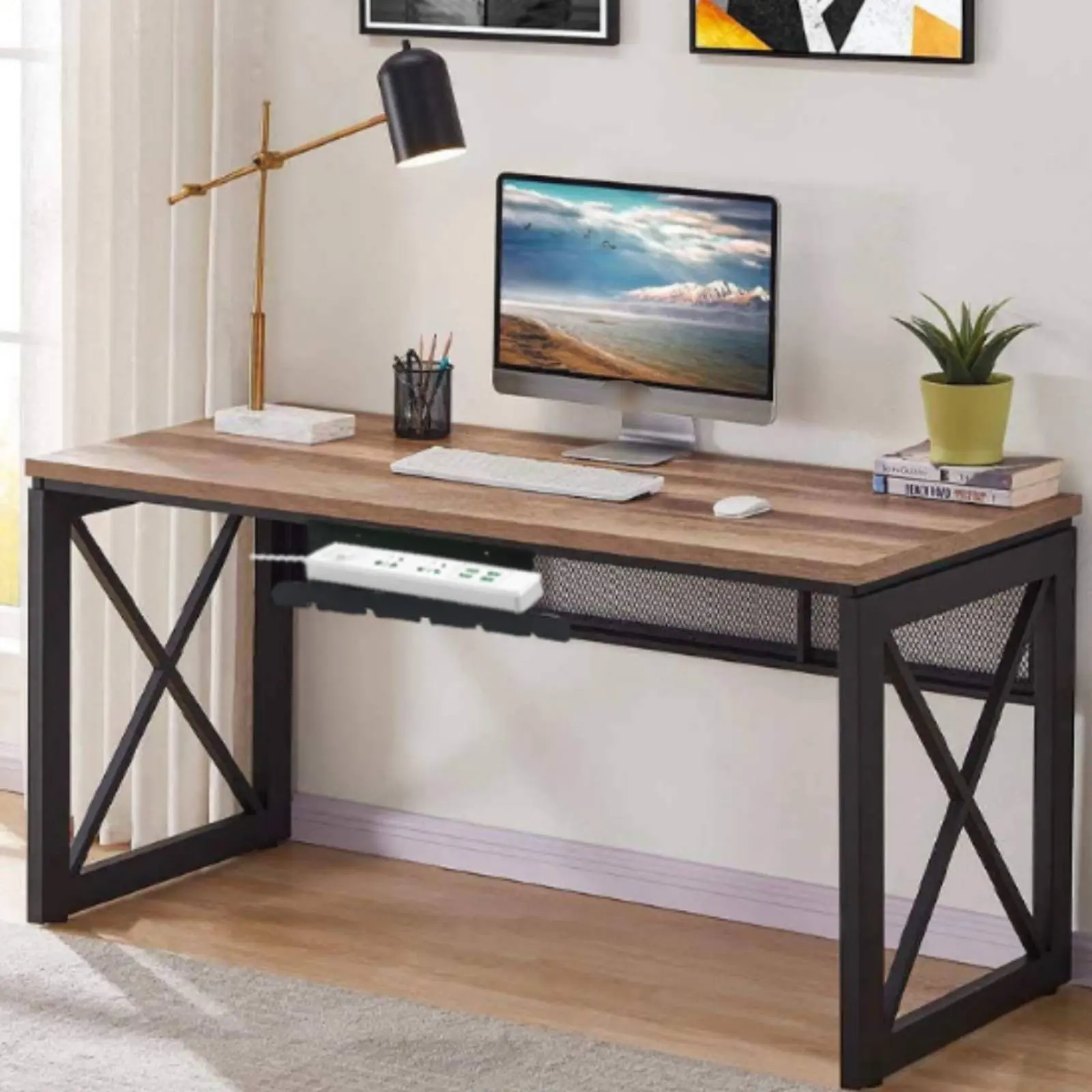 책상 아래 전선 정리 트레이, 깔끔한 전원 스트립 장착 브래킷, 책상 전원 스트립 홀더, 게이머를 위한 대용량