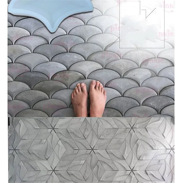 Lábpedál Tégla Penész Cement Geometriai Padlócsempe Tisztességes Arcú Beton Gipszkert Fal Matrica Szilikon - Image 2