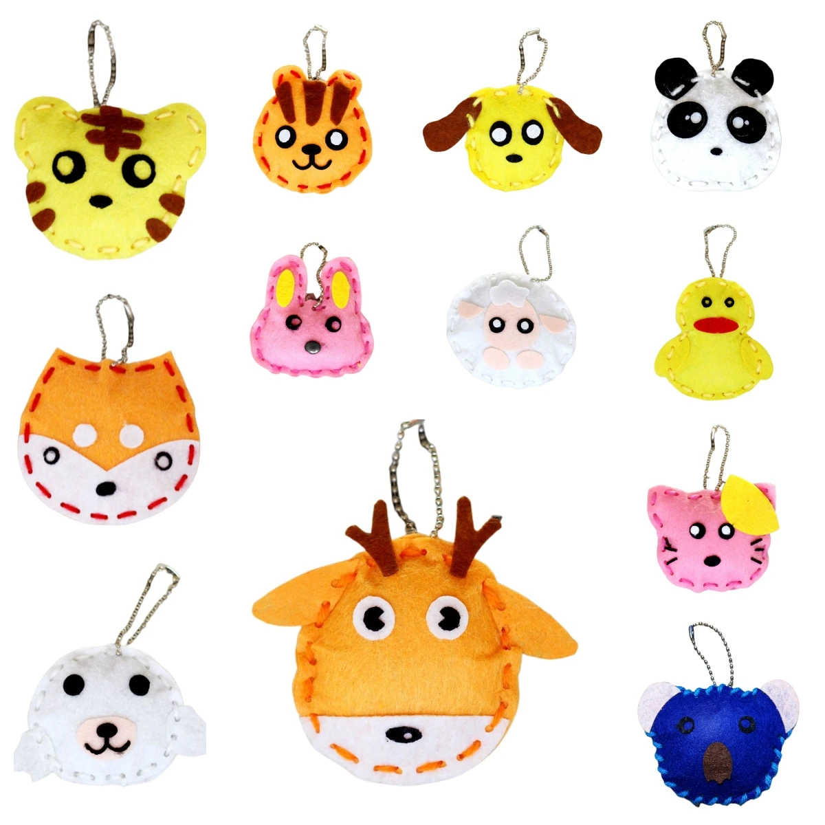 12pcs/set Handicraft Bag Toys Animal DIY Crafts for Children Keychain Girl Gift Fabrication Arts Toy Educational Toy