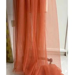 Elegant Blue Burgundy Soft Tulle Fabric for Wedding Celebrations and DIY Projects (Burnt Umber)