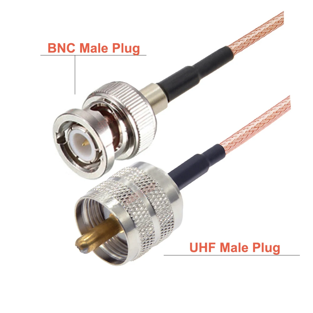 Кабель BNC со штекером UHF SO239, гнездовой разъем, Джампер Pigtai 50 Ом, антенный кабель RG316 для любительского радио, радиосканер 15 см-10 м (art.: 3920c3cc8a652) - 3920c3cc8a652