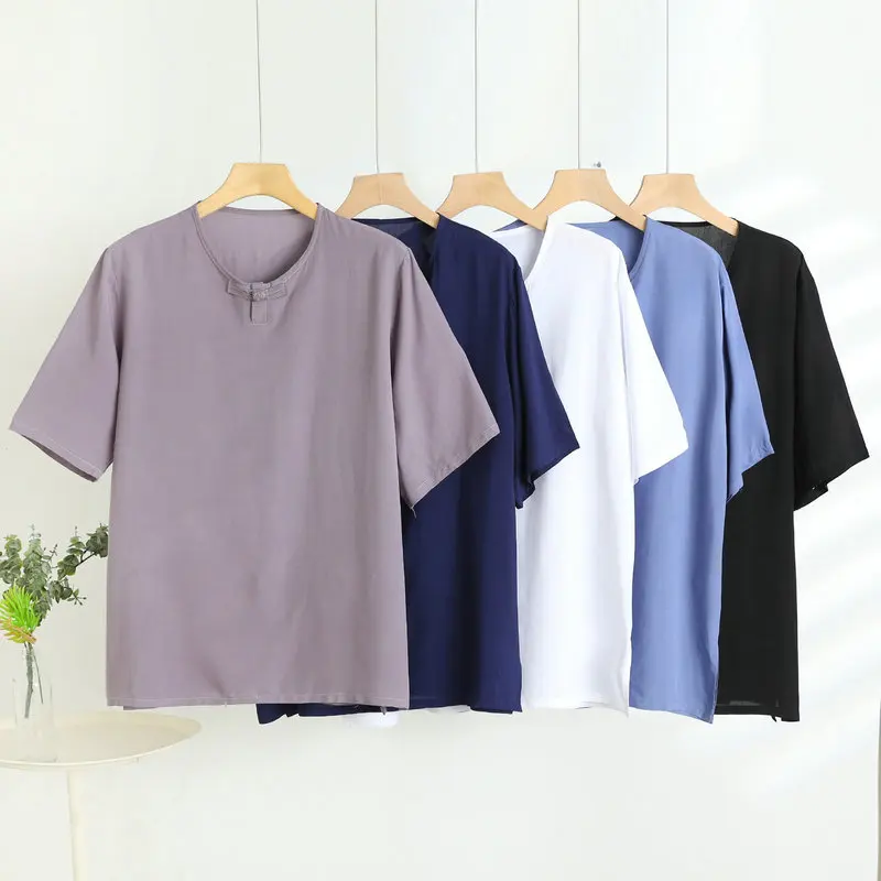 Baumwolle Pyjamas Für Männer Neue Plus Größe Nachtwäsche Kurzarm Top Hosen Set Lounge Schlafen Kleidung Mann Nachtwäsche Hause Pyjamas – Detail 7