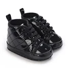 Spring and Autumn Newborn Black Shiny Leather High Top Walking Shoes for Leisure and Versatile First Step Walking Shoes 6