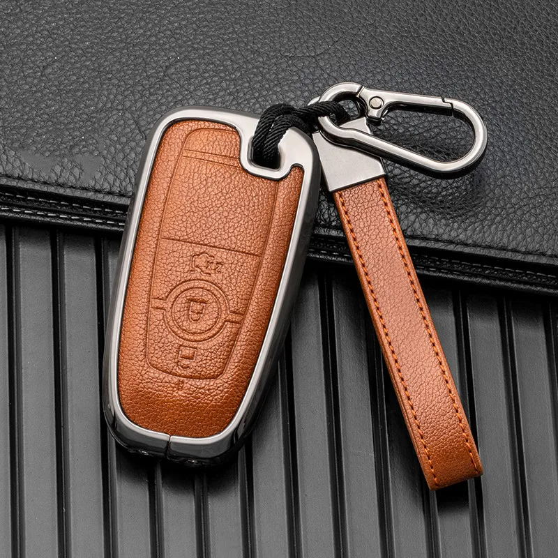 Custodia Chiave Auto In Pelle Crazy Horse Per Ford: Adatta A Fiesta, Focus, Mondeo, Kuga, F-150 (3/4/5 Tasti)