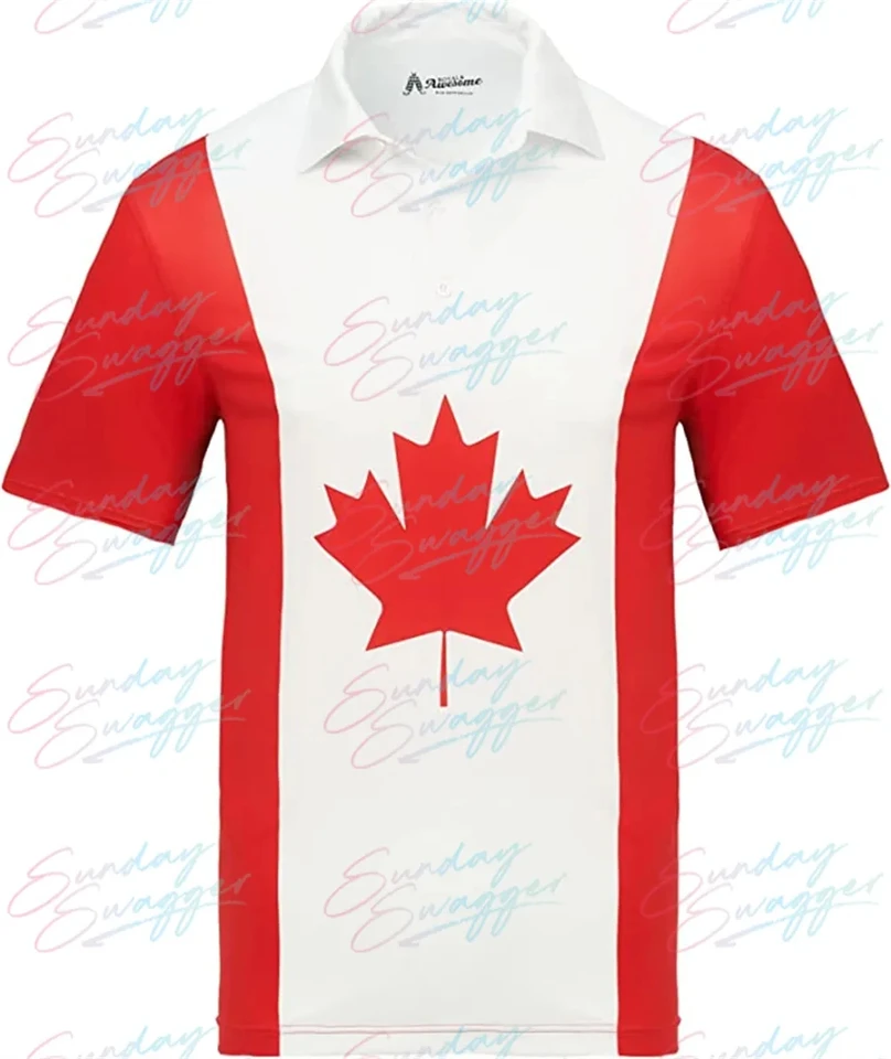 Swagger-Polo de golf imprimé à manches courtes pour hommes