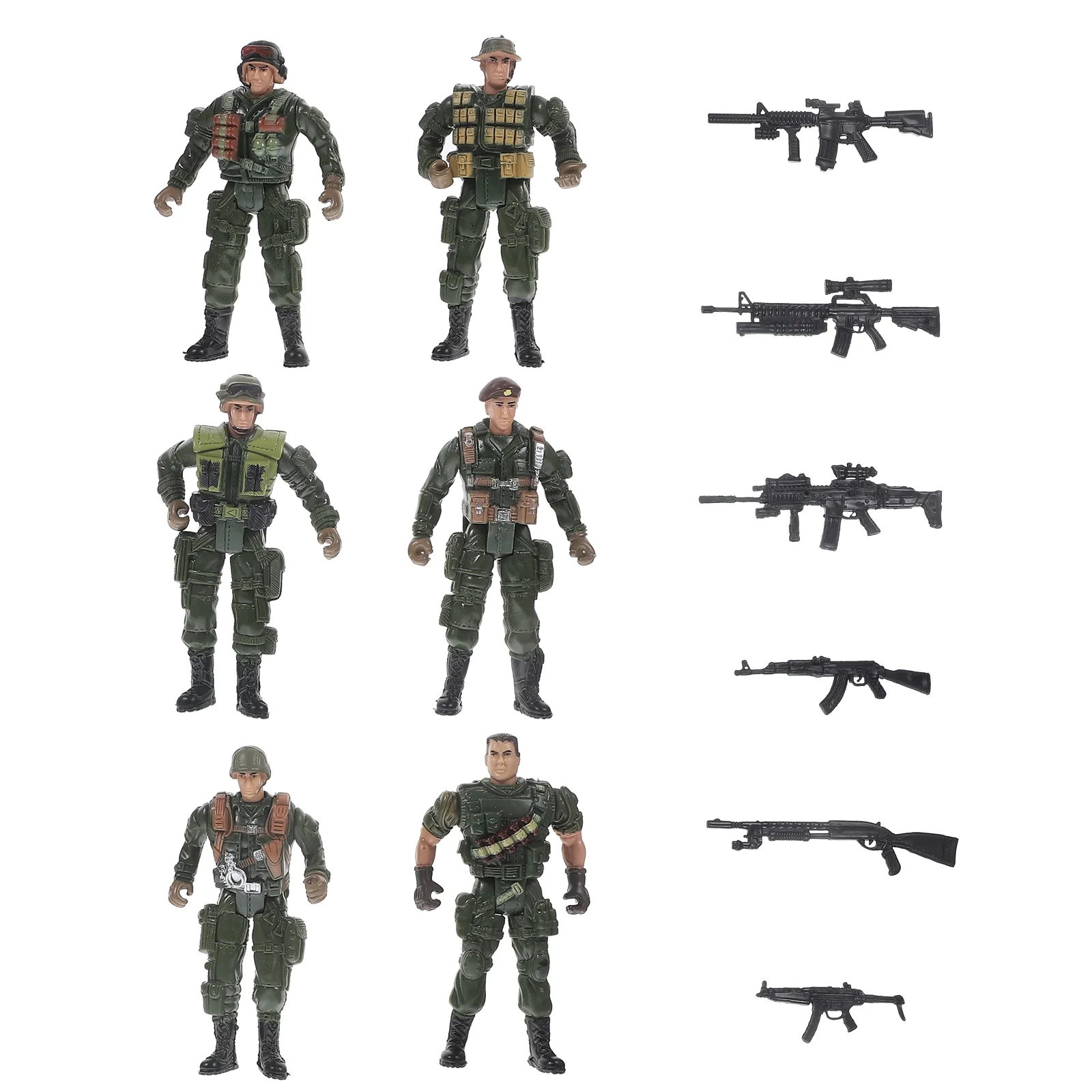 

1 set of Miniature Soldier Models Mini Soldier Figures Miniature Scenes Soldier Figurines