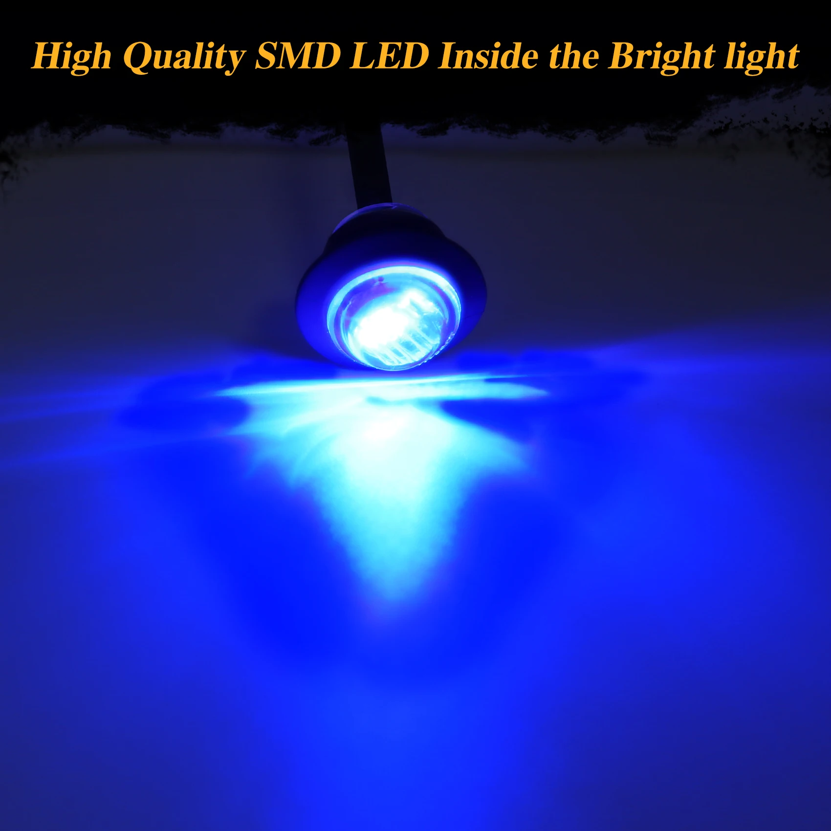 10PCS 24V Geräucherte Runde LED Seite Marker Lichter Freiheit Vorne Hinten Signal Lampe Indikatoren Wasserdicht für Lkw Anhänger boot – Detail 16