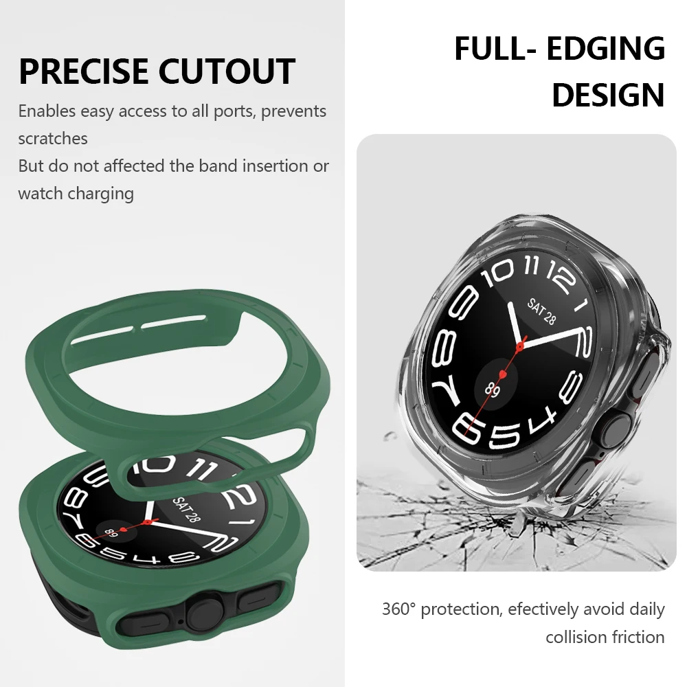 Enhanced Protective Hollow PC Shell Case for Galaxy Watch Series - Fall Prevention (44mm, 40mm, 47mm)