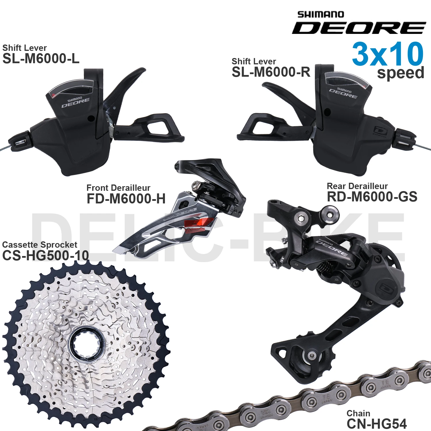 SHIMANO DEORE M6000 3x10v Groupset with SL-M6000 FD-M6000 RD-M6000