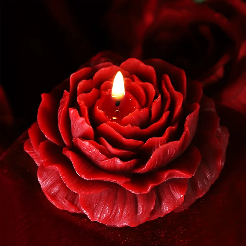 

3D Large Peony Silicone Candle Mold DIY Handmade Creative Flower Aromatherapy Plaster Resin Soap Making Supplies Kit Home Gifts