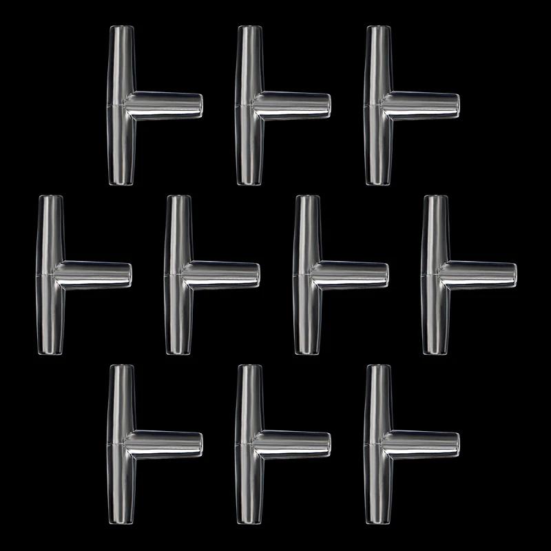 Aquarium Tubing Connectors 10Pcs Aquarium Airline Tubing Connectors Fish Tank Transparent Air Tube Adapters for 4mm Inner Diameter Air Line Hose