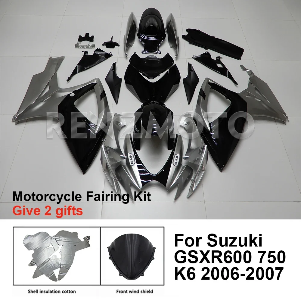 

Motorcycle Fairing Set Body Kit Plastic For Suzuki GSX-R600 R750 2006-2007 K6 Accessories Injection Bodywork S0606-125a