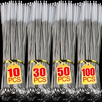 100/1pcs Drinking Straw Cleaning Brush Kit Stainless Steel Long Handle Cleaner Brushes for Baby Cup Bottles Straws Clean Tools 1